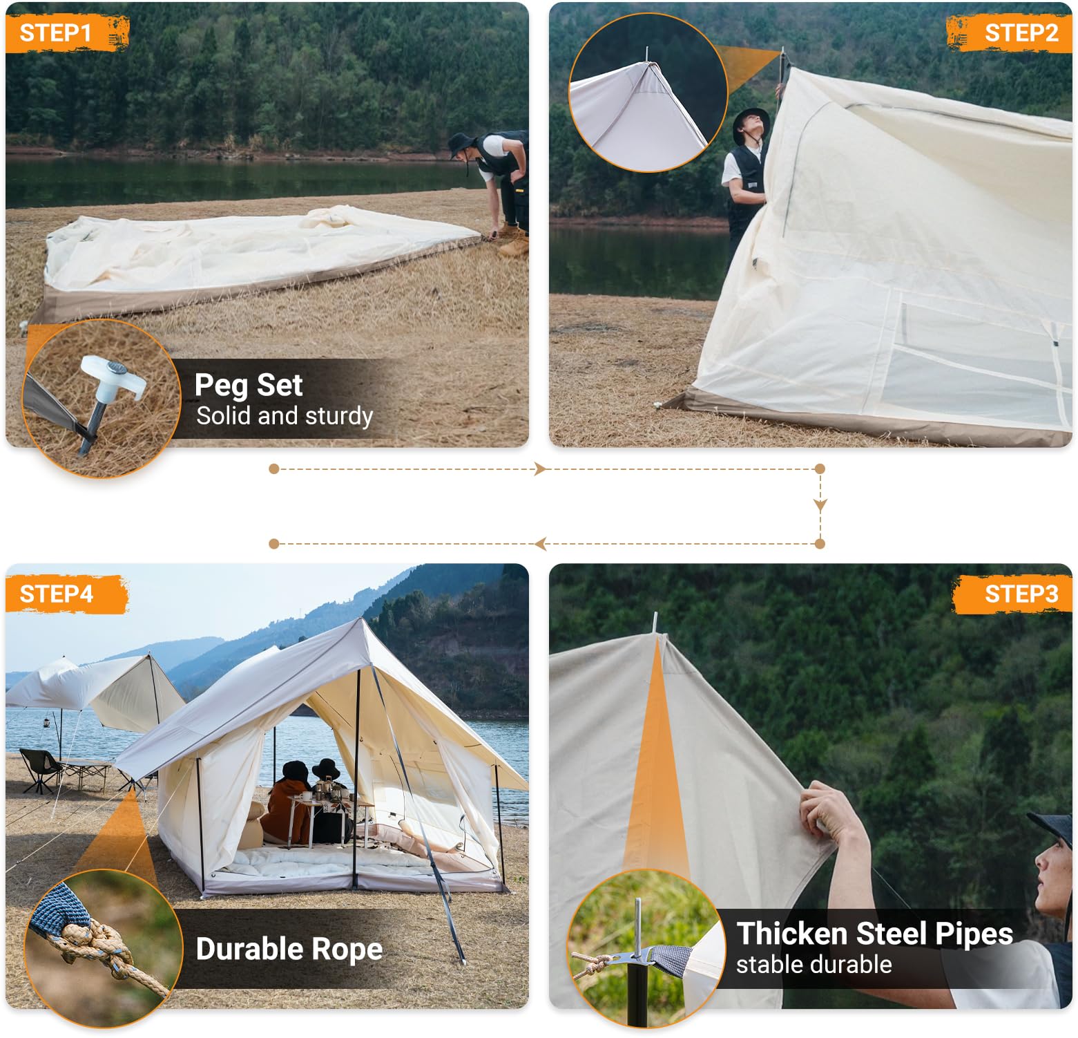mountain in tent