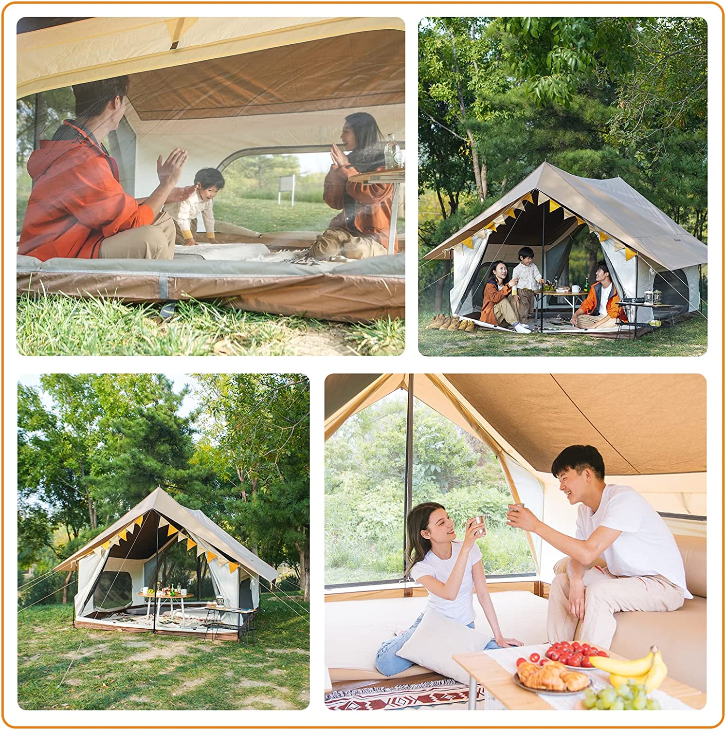 mountain in tent