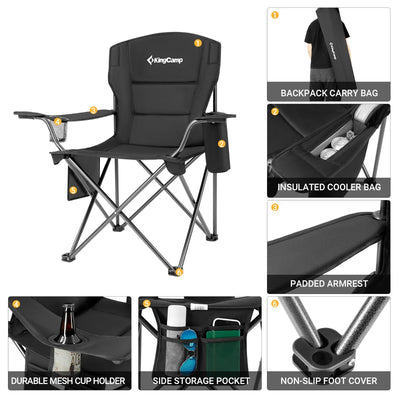 KingCamp Oversized Padded Arm Chair with Cooler