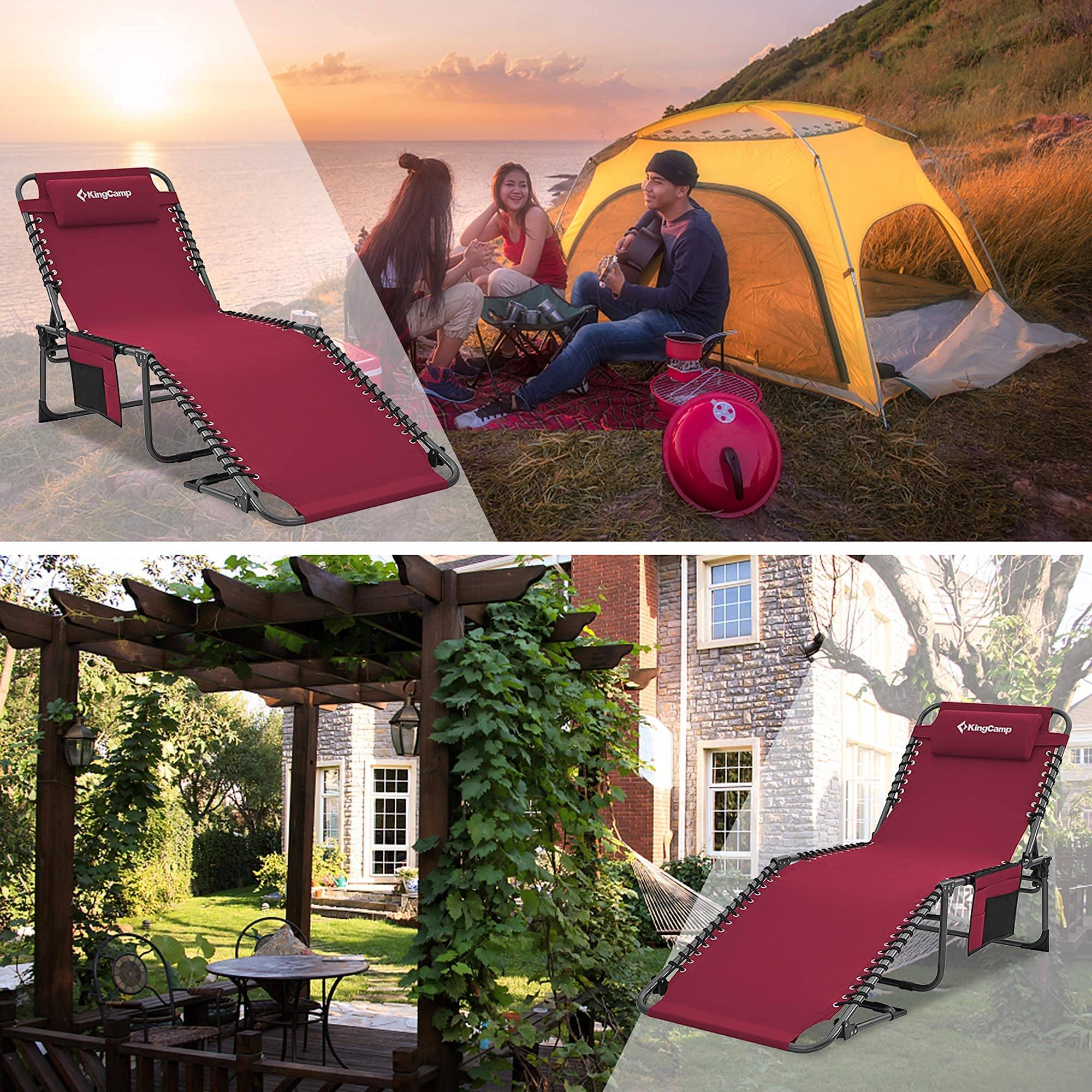KingCamp 4-Position Folding Chaise