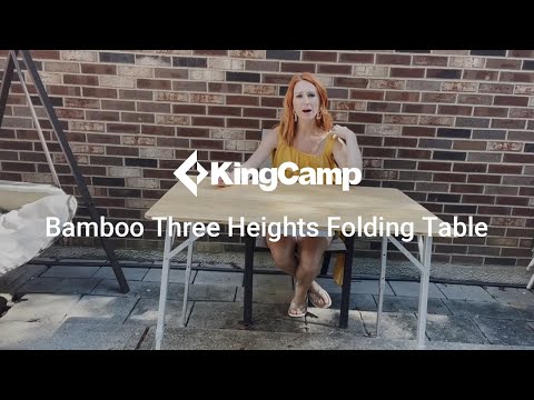 KingCamp 2-Folded 4 People Bamboo Adjustable Camping Table (39x28)