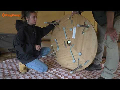 KingCamp Bamboo Round Folding Table