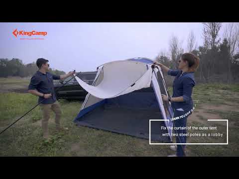 KingCamp Camping Square 3 Season SUV Tent with Screen Room