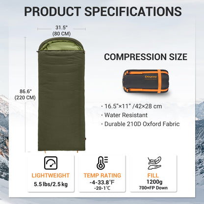 KingCamp 0 Degree Recycled Down & Cotton Sleeping Bag