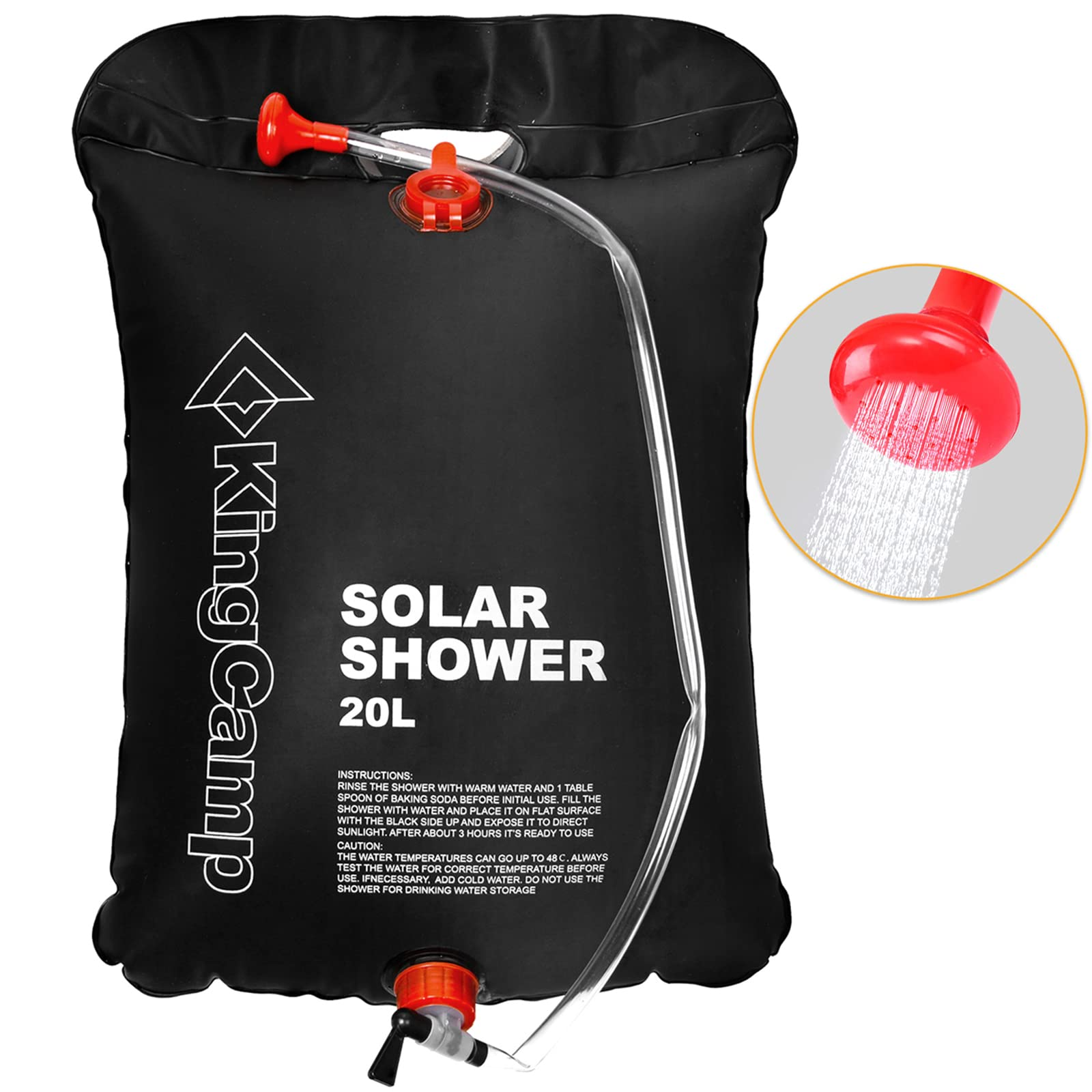 KingCamp Single Shower Tent with Camping Solar Shower