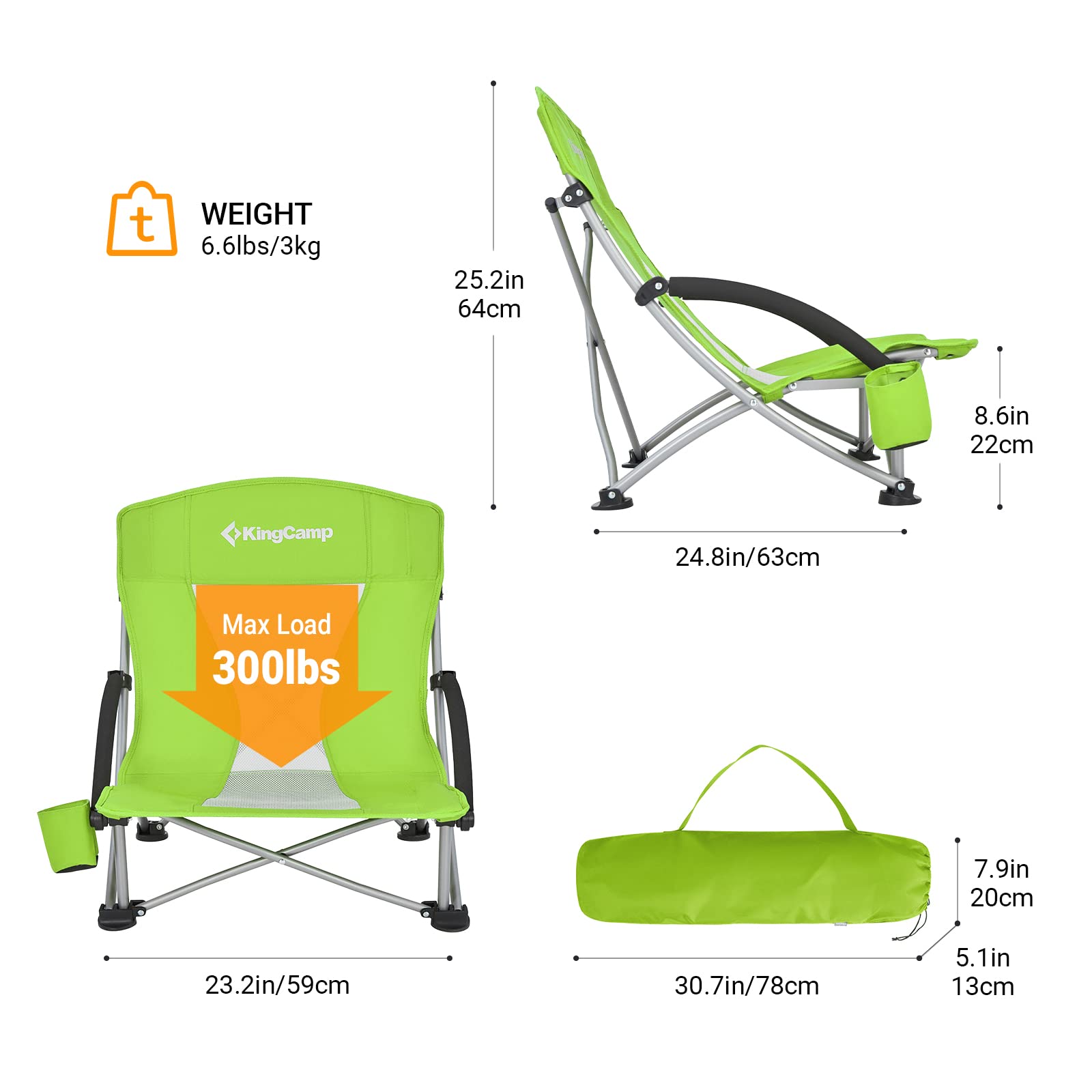KingCamp Low Sling Beach Chairs