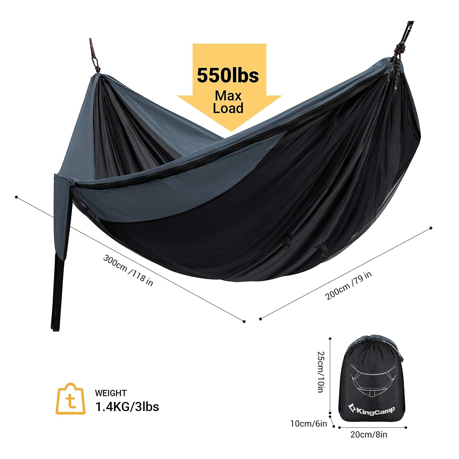 KingCamp Double nylon mosquito net hammock