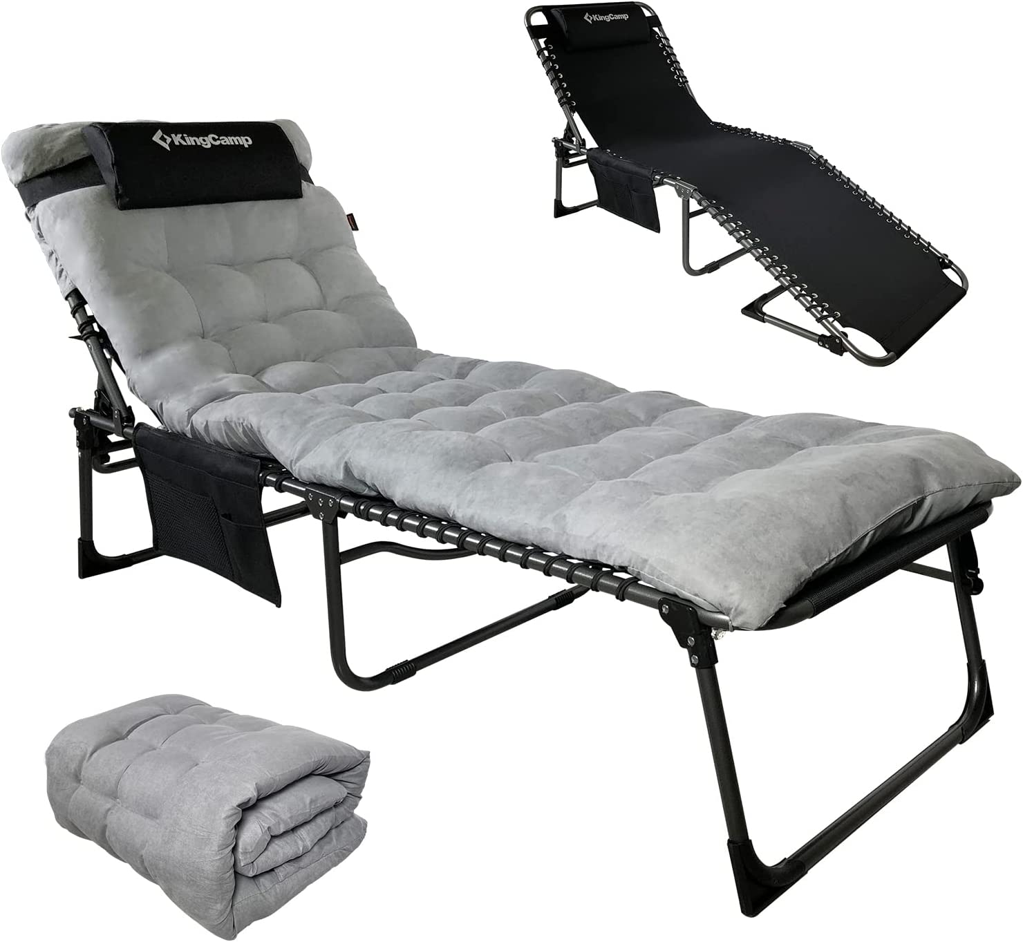 KingCamp Folding Chaise Lounge Chairs with Mat
