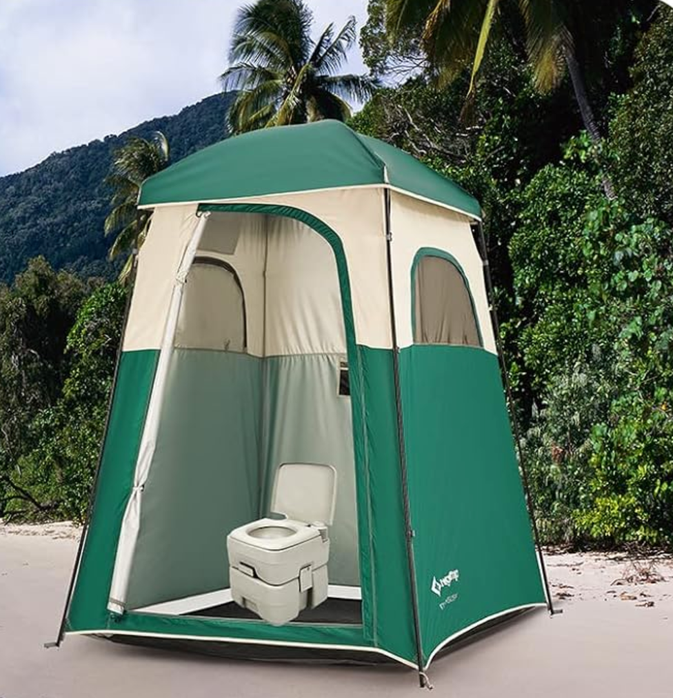 KingCamp Single Room Shower Tent with Solar Shower Set