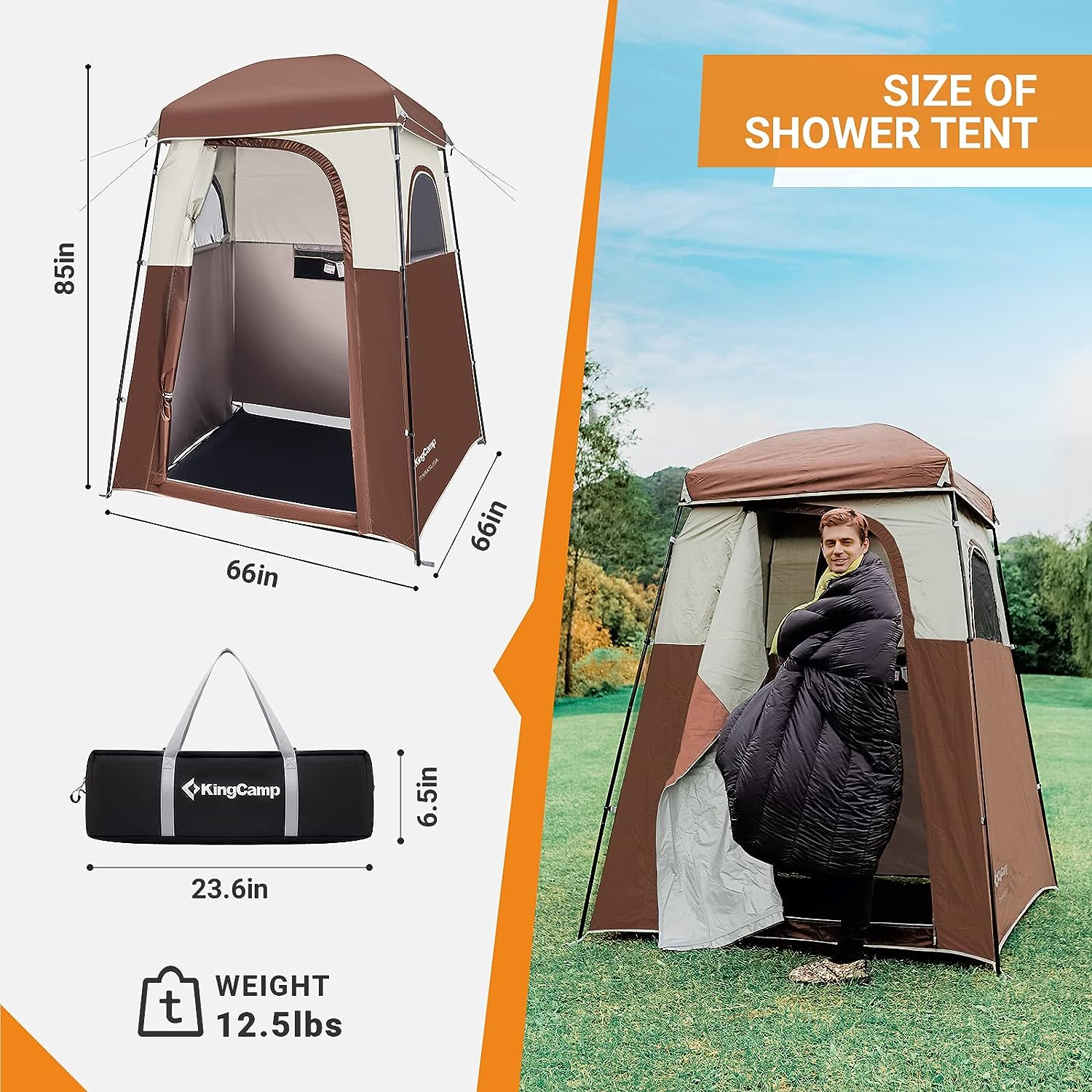Spacious shower  tent